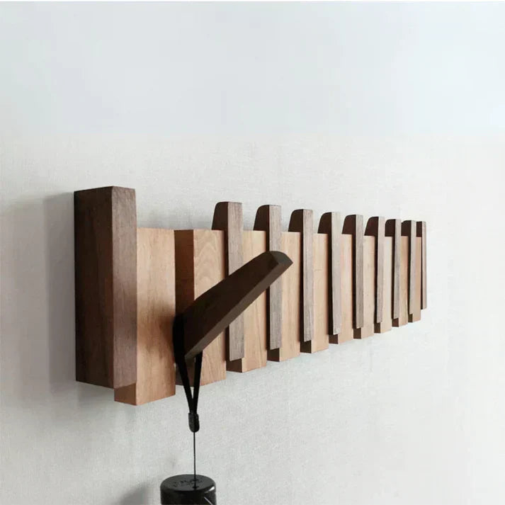 Traditional Wooden Hook Rack For Coats And Accessories - OutfitLondon