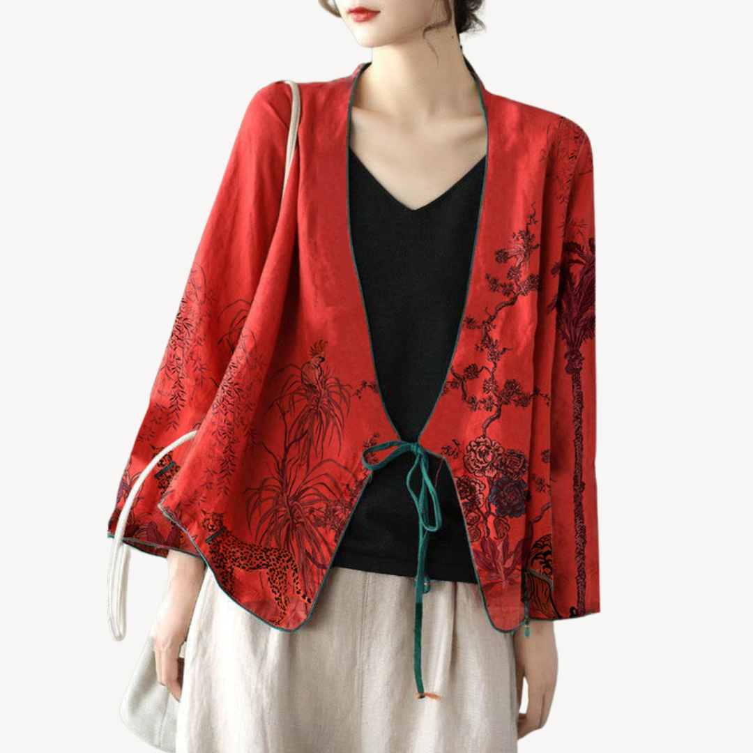 Ladies Floral Lightweight Kimono Coat