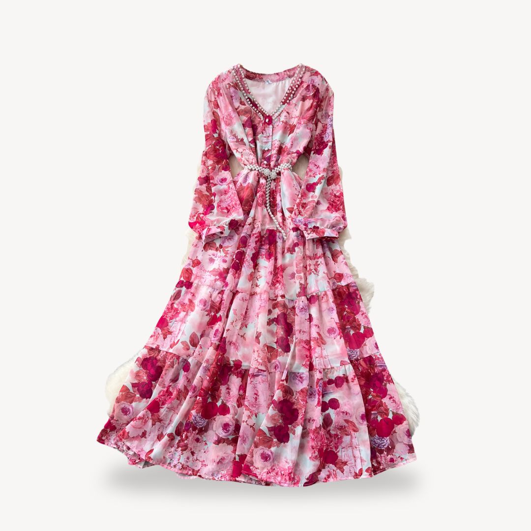 Ladies Pretty Floral Floor Length Dress