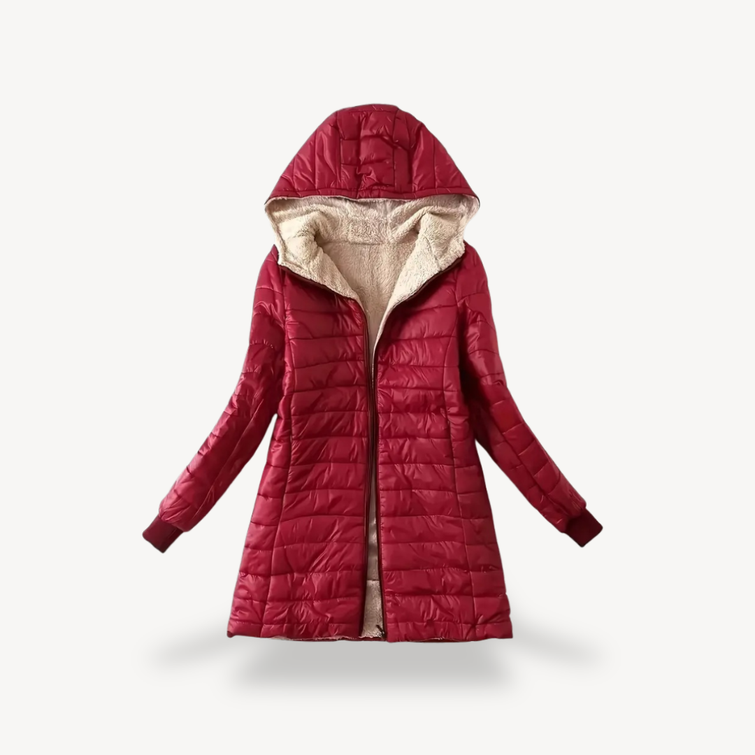 Warm Women's Fleece Lined Puffer Coat - OutfitLondon