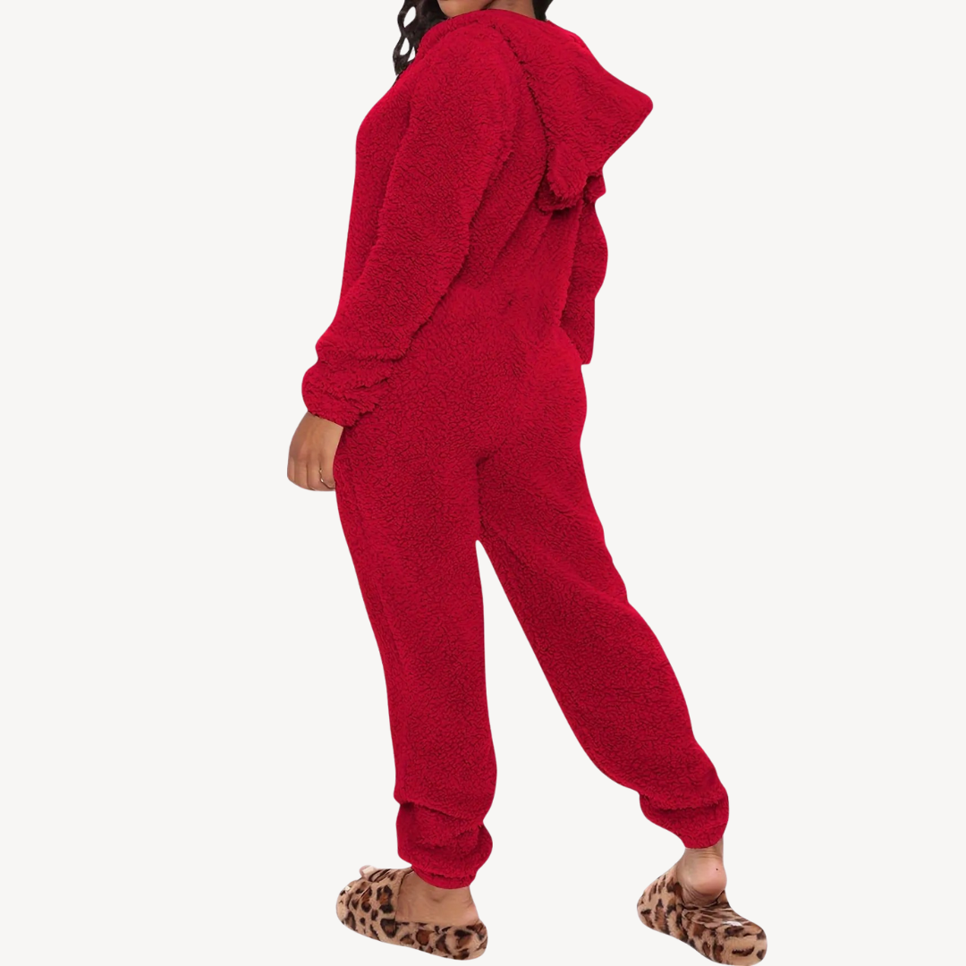 Soft Women's Fleece Jumpsuit Pajamas - OutfitLondon