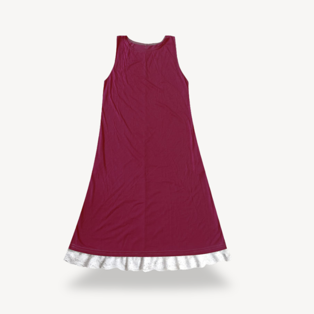 Feminine Lace Trim Summer Dress - OutfitLondon