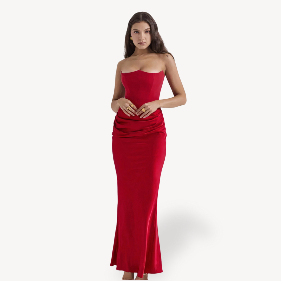 Elegant Sleeveless Satin Evening Gown for Women