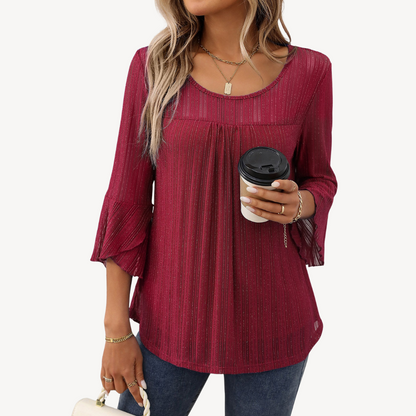 Floral Long Sleeve Tunic Shirt for Ladies - OutfitLondon