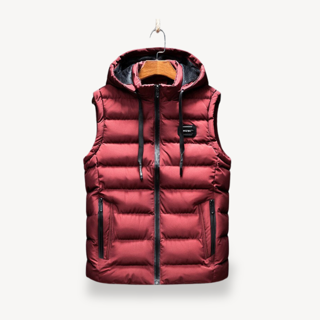 Warm Mens Hooded Puffer Jacket Vest