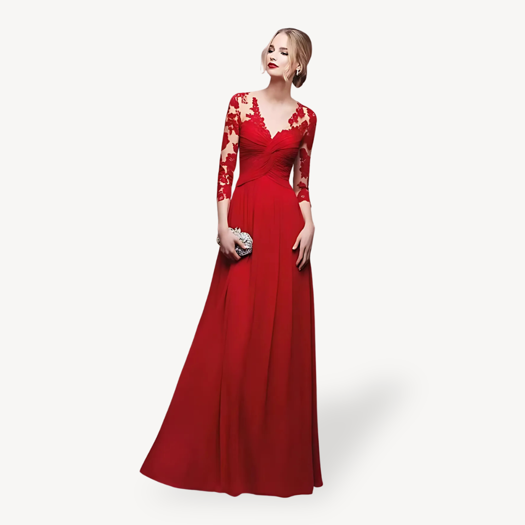 Elegant Floral Floor Length Women's Dress - OutfitLondon