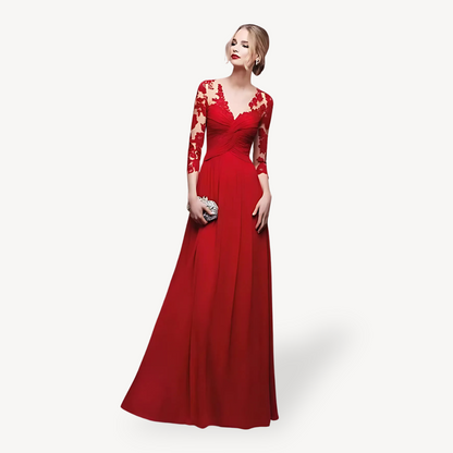 Elegant Floral Floor Length Women's Dress - OutfitLondon