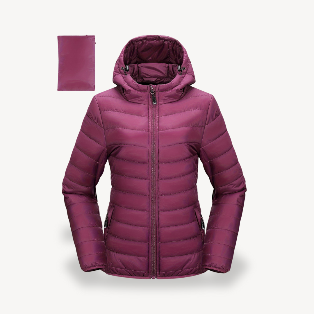 Lightweight Women's Puffer Coat with Hood