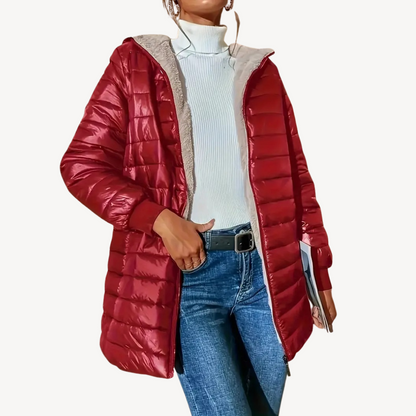 Warm Faux Fur Quilted Parka Jacket