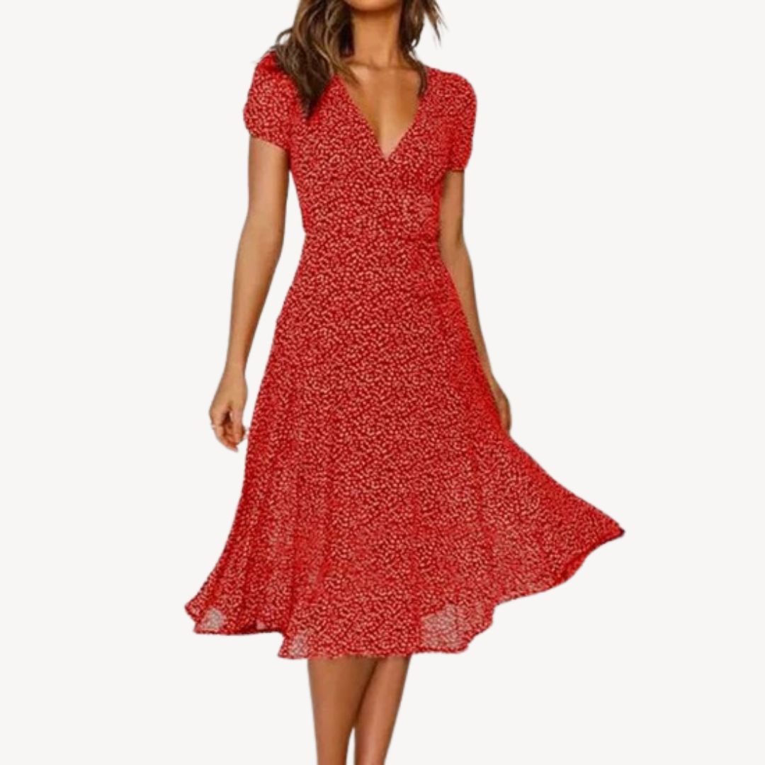 Ladies' Pretty Flower Short Sleeve Dress
