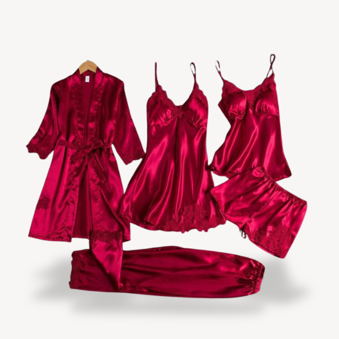 Silky Smooth Nightwear Set with Kimono Robe