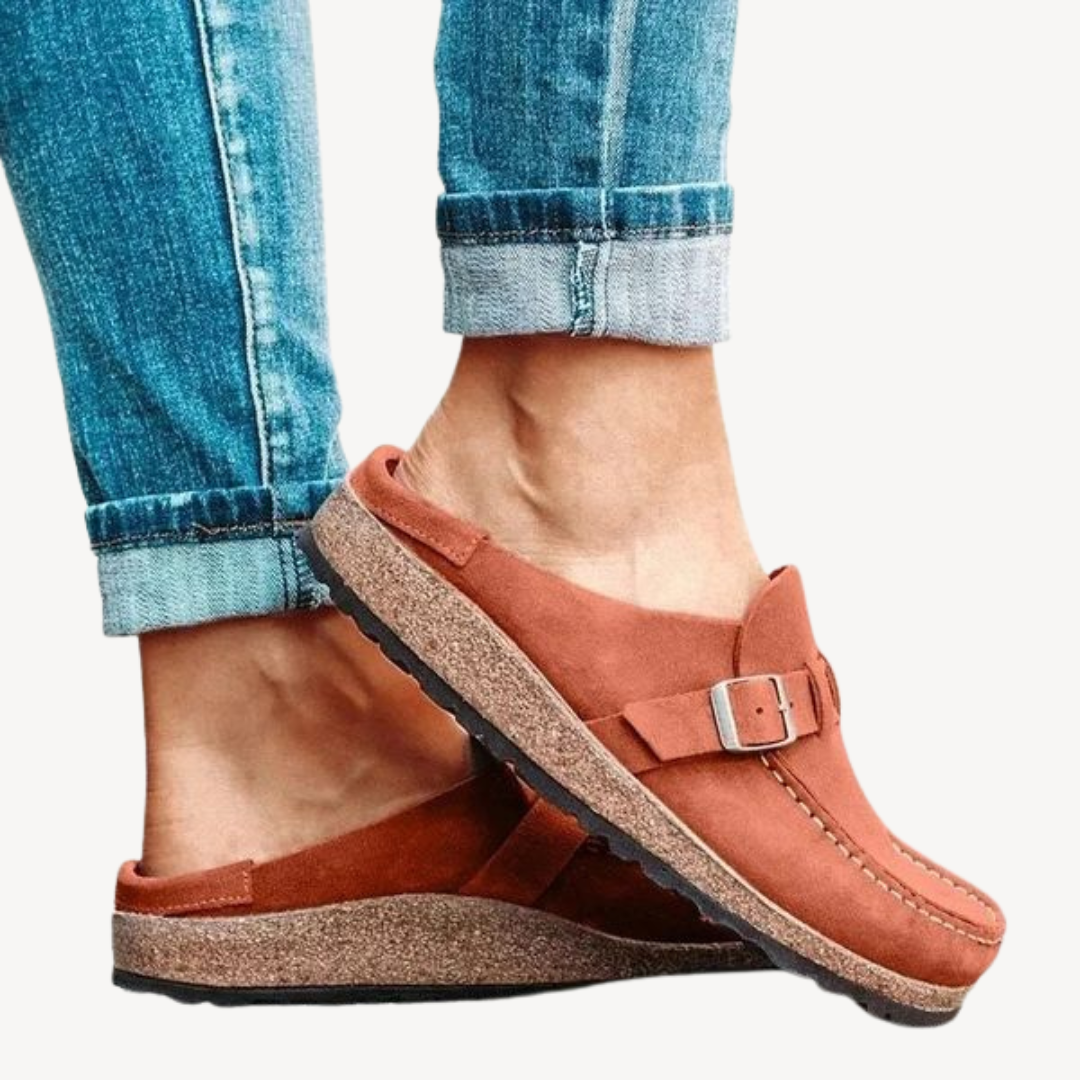Comfortable Womens Slip On Shoes with Buckle