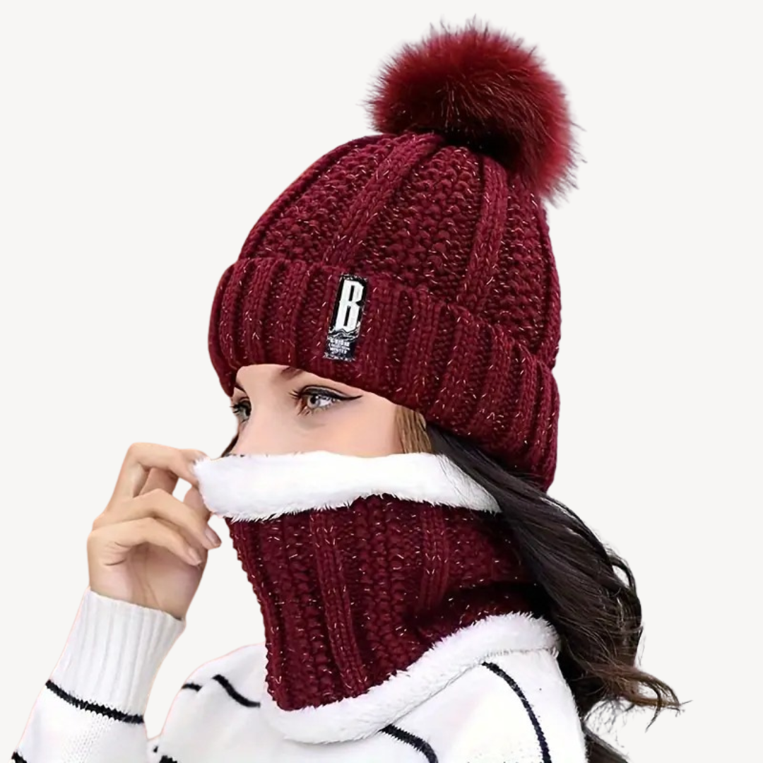 Cozy Wool Winter Hat and Scarf Set for Women