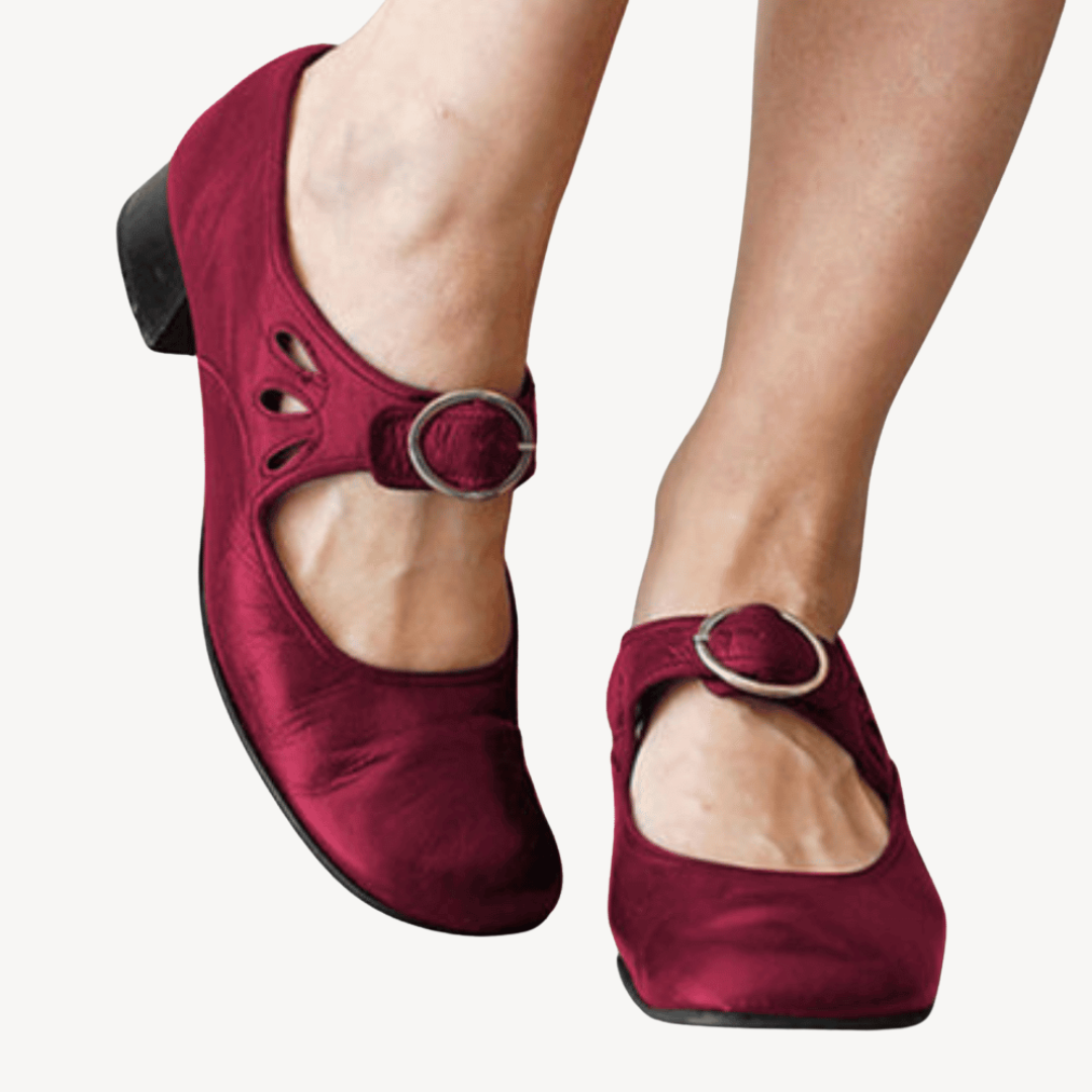 Comfortable Supportive Flat Mary Jane Shoes - OutfitLondon