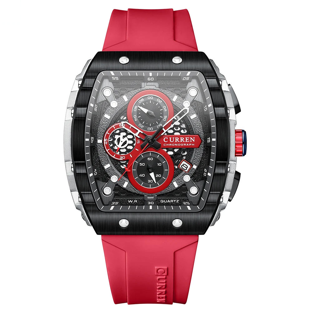 Classic Mens Leather Chrono Watch