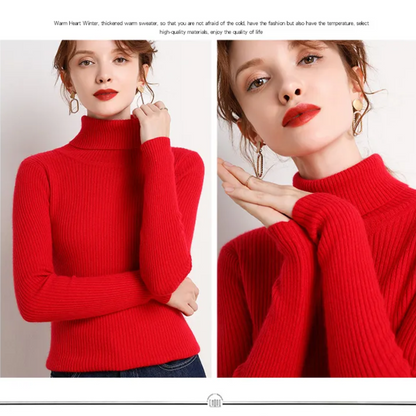 Warm Cozy Cashmere Turtleneck Sweater