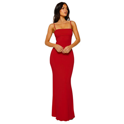 Sleek Women's Open Back Formal Maxi Dress