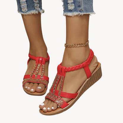 Fashionable Beaded Flip Flop Sandals