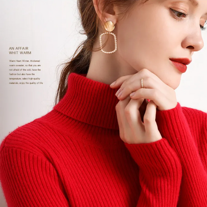 Warm Cozy Cashmere Turtleneck Sweater