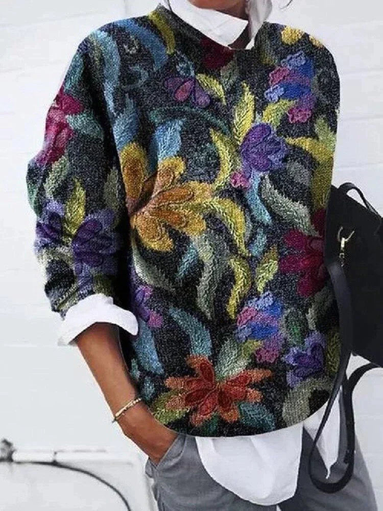 Elegant Graphic Knit Sweater