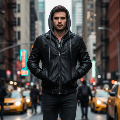 Classic Leather Motorcycle Jacket - OutfitLondon