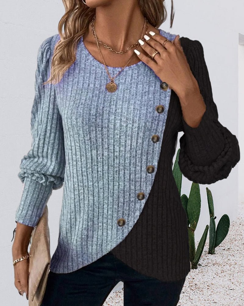 Soft Warm Cable Knit Sweater with Buttons