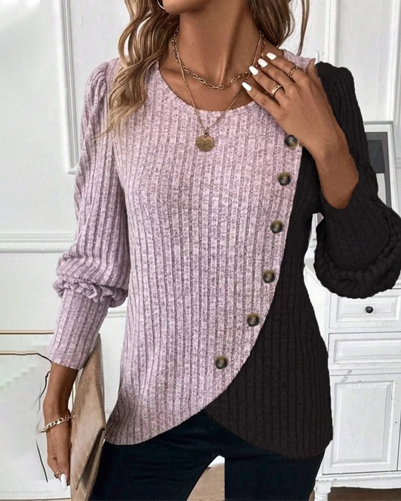 Soft Warm Cable Knit Sweater with Buttons - OutfitLondon