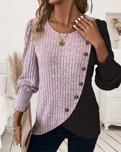 Soft Warm Cable Knit Sweater with Buttons