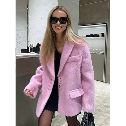 Premium Fake Fur Winter Coat for Women with Pockets - OutfitLondon