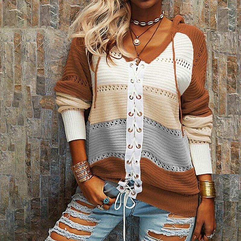 Comfy Cable Knit Women's Sweater for Daily Use - OutfitLondon