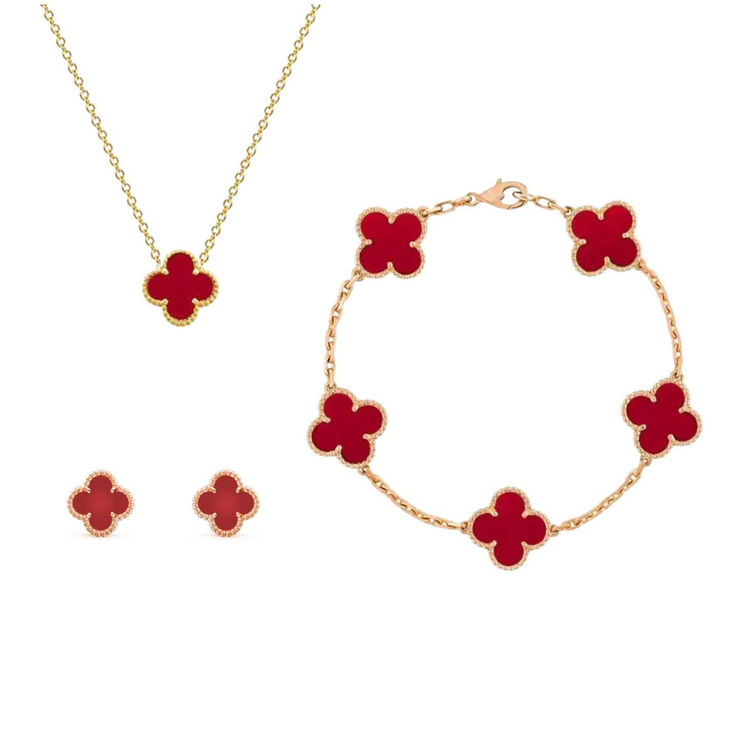 Beautiful Flower 3 Piece Necklace Earrings Set