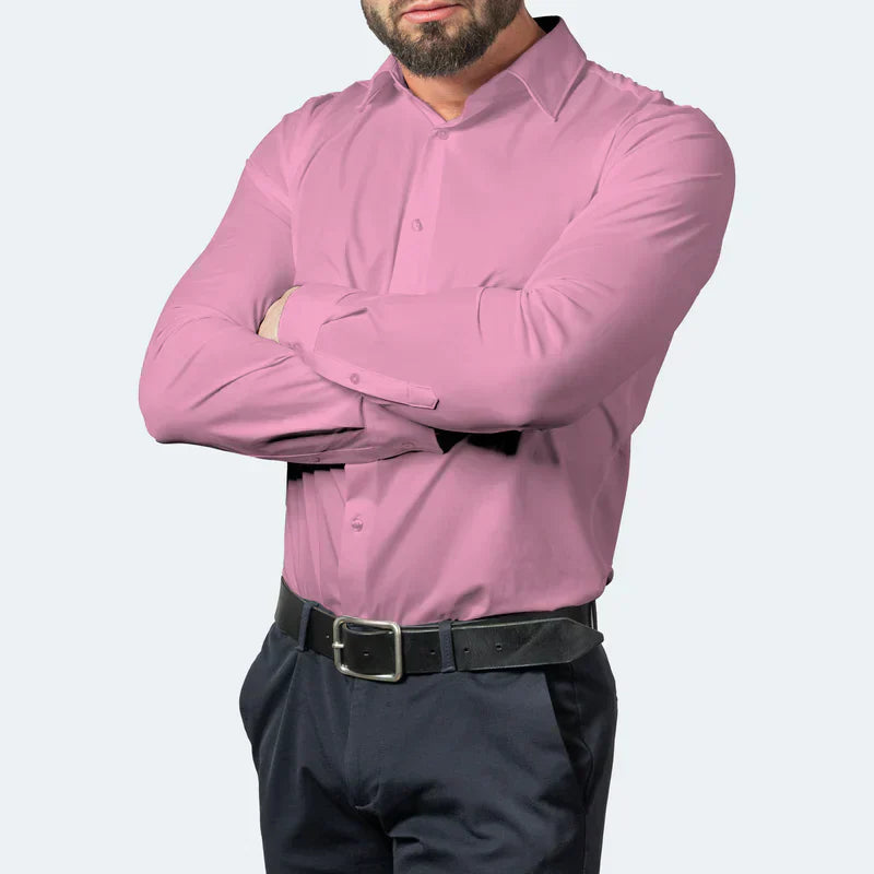 Men's Slim Fit Dress Shirt - Easy Iron, Stretchy & Comfortable