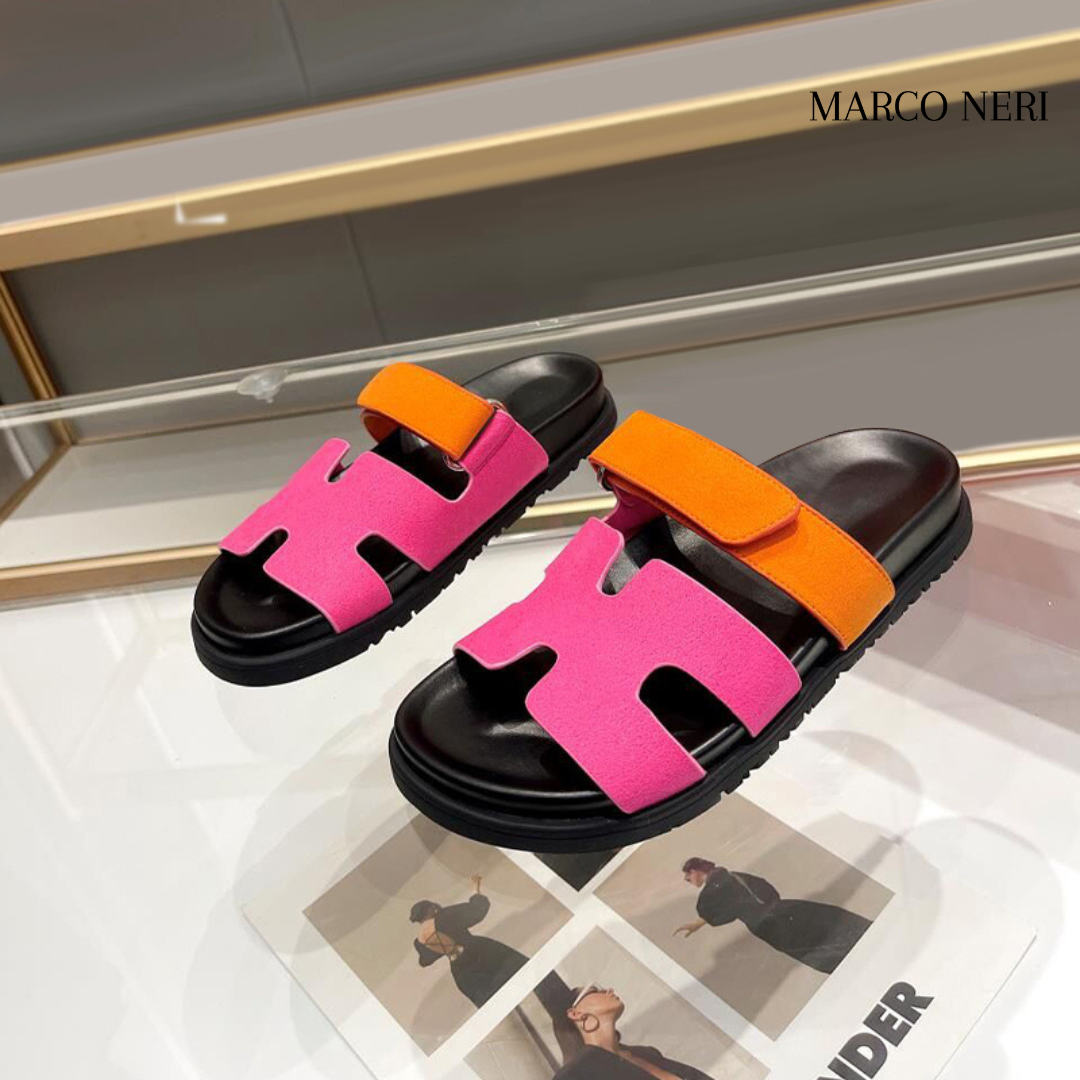Luxury Leather Slide Sandals - Chic Comfortable Fit