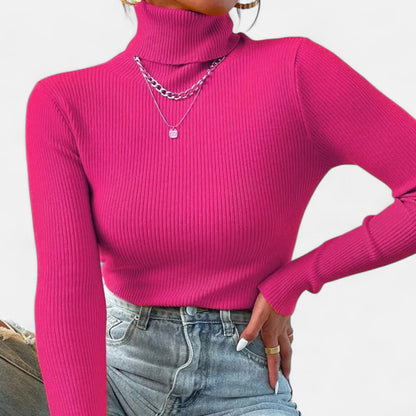 Warm Knitted Women's Turtleneck Jumper