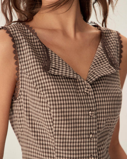 Rowan | Classic Fit Brown Plaid Holiday Clothes Vest