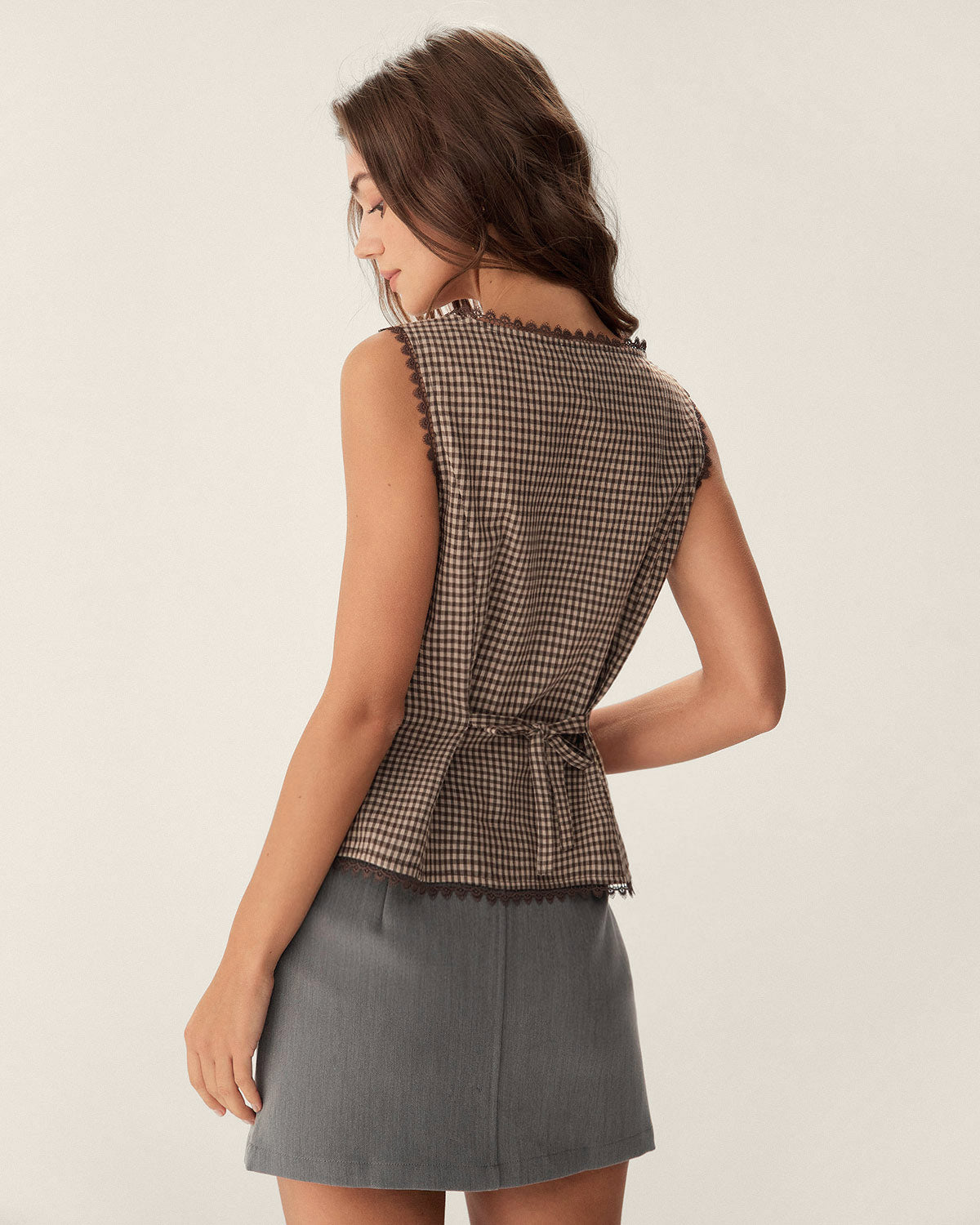 Rowan | Classic Fit Brown Plaid Holiday Clothes Vest