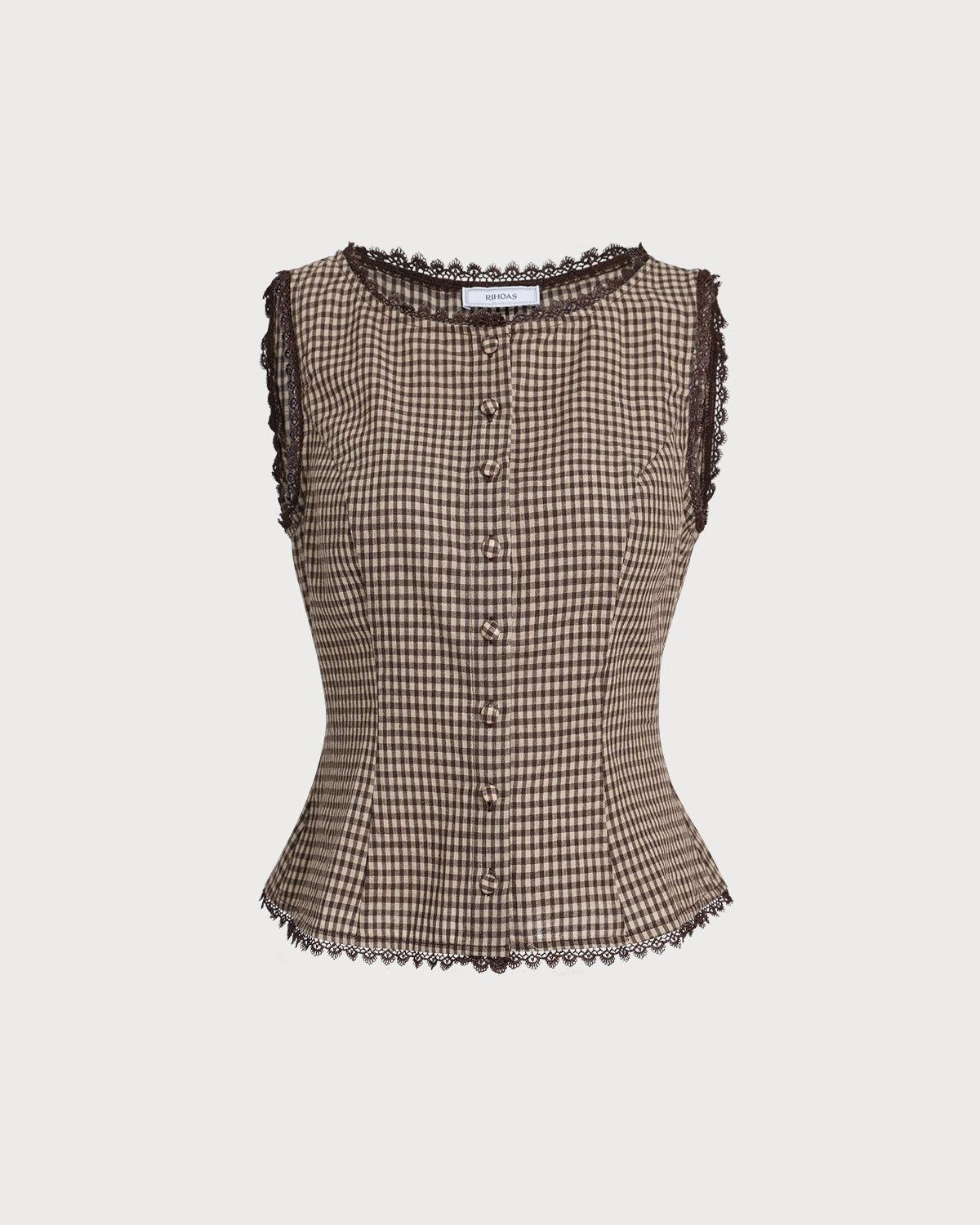 Rowan | Classic Fit Brown Plaid Holiday Clothes Vest
