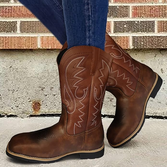 Tough Genuine Leather Cowboy Boots - OutfitLondon