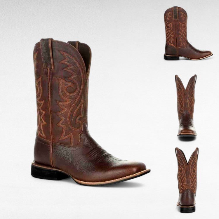 Tough Genuine Leather Cowboy Boots