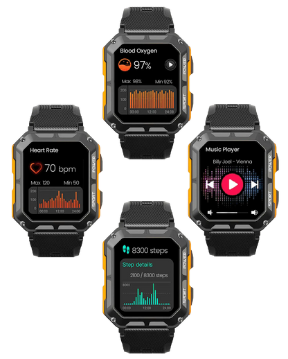 Tough Fitness Watch with Heart Rate and Step Counter
