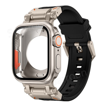 Tough Metal Cover with Rubber Band for Apple Watch - OutfitLondon