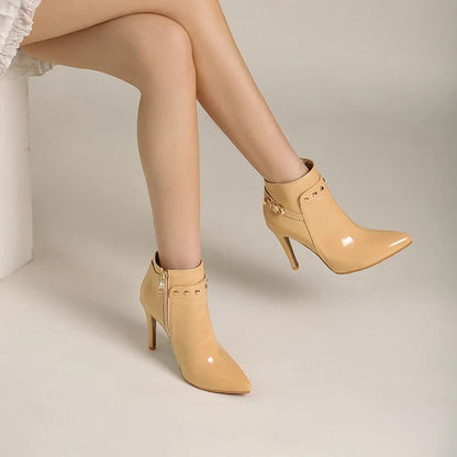 Black Genuine Leather Ankle Boots