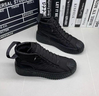 Trendy Ankle High Lace Boots for Men