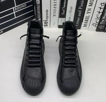 Trendy Ankle High Lace Boots for Men
