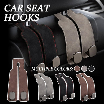 Durable Car Seat Hooks with Leather Straps - OutfitLondon