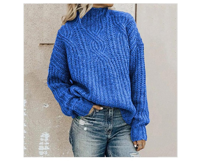 Cozy Women's Cable Knit Winter Sweater