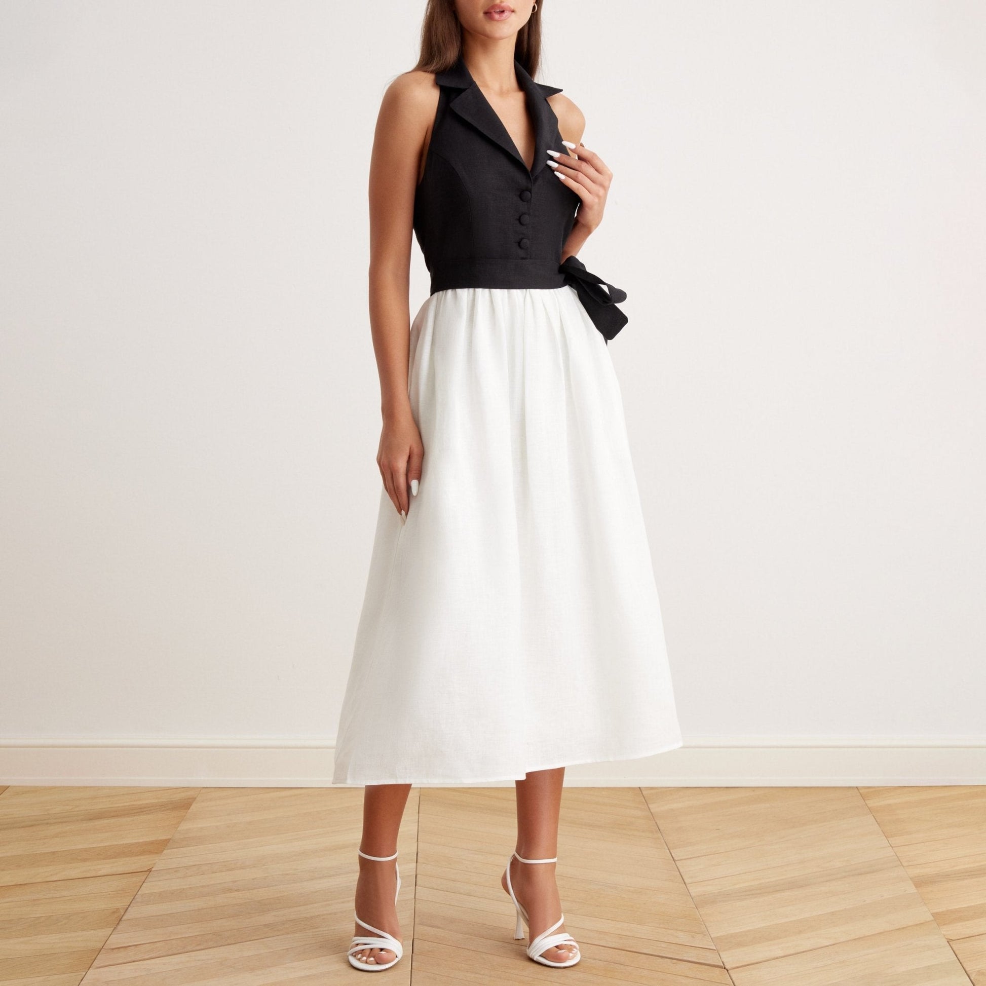 Samantha | Tie Waist Halter Neck Sundress