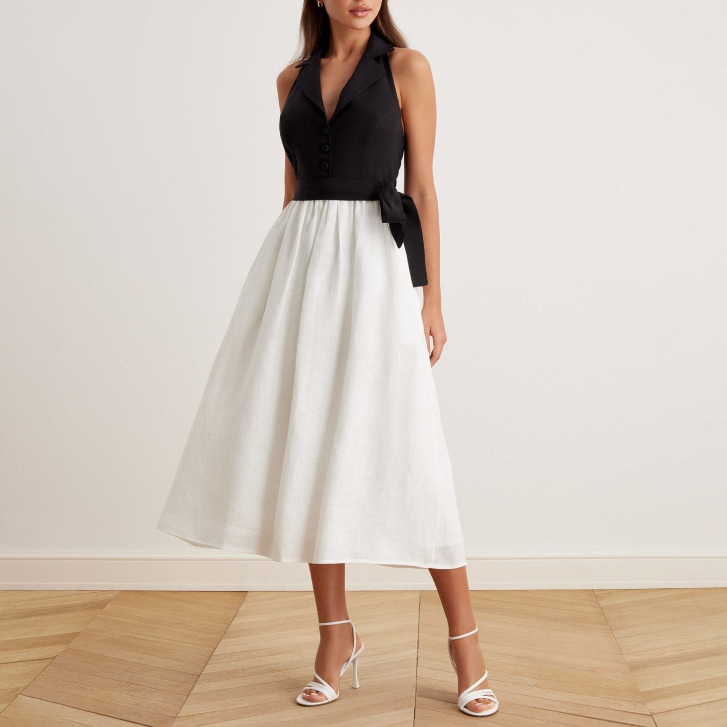Women's Floral Summer Halter Dress - OutfitLondon