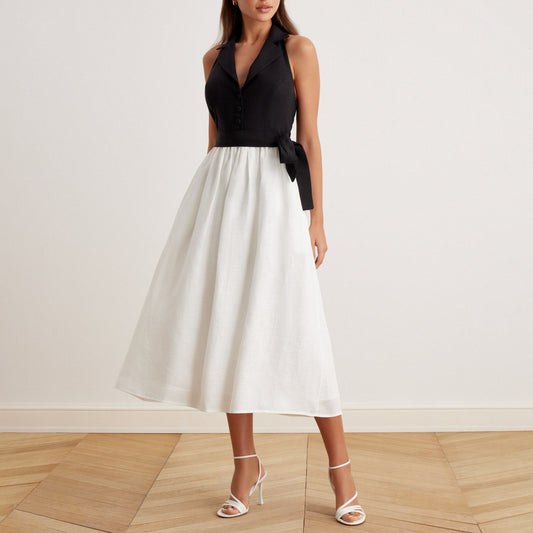 Women's Floral Summer Halter Dress - OutfitLondon