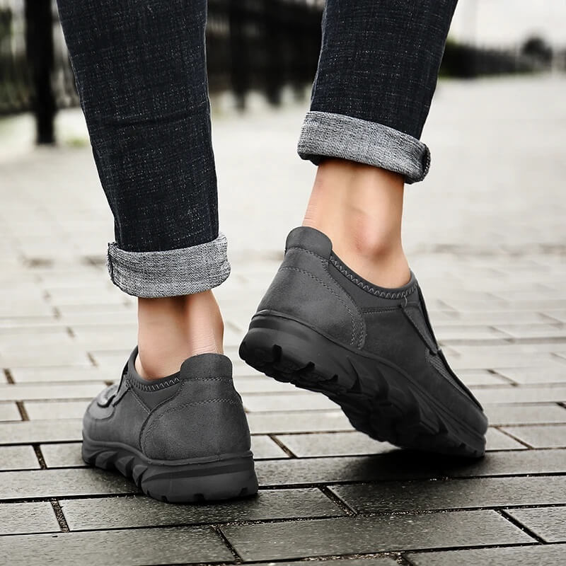 Lightweight Airy Slip On Loafer Shoes Gray